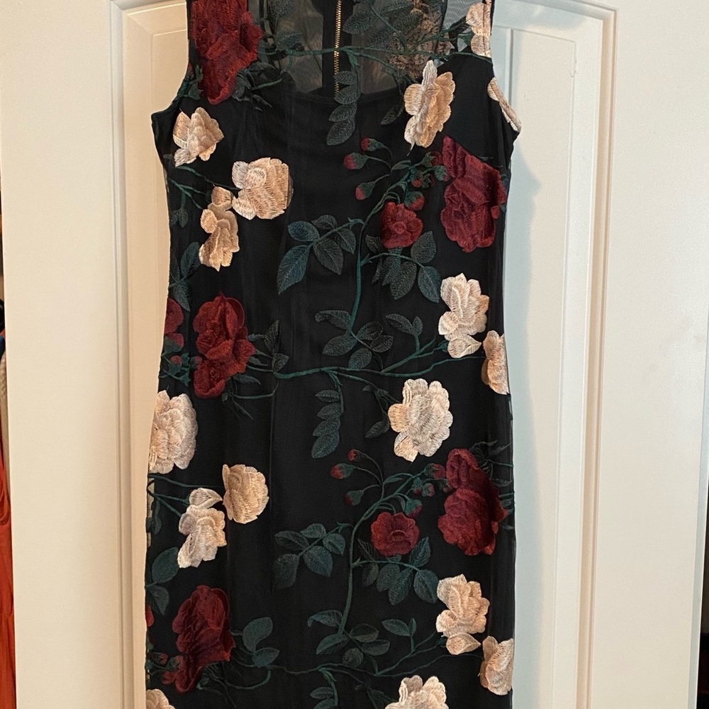 Calvin Klein Black Floral Midi Dress
